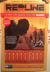 Póster de doble cara de promoción de cómics Redline #1 como nuevo en tienda impreso anuncio Oni Press Mars - Imagen 1 de 3