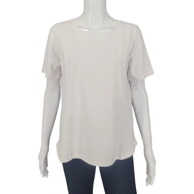 Camiseta Bob Mackie Top Talla Mediana Blanca Informal Verano Algodón Modal Moderna Foto 1 de 4