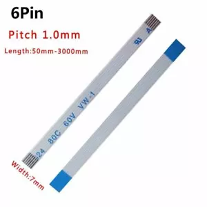 6-Pin 6P FFC/FPC Flexible Flat Cable Pitch 1.0mm 80C 60V VW-1 W: 7mm 50-3000mm - Picture 1 of 6