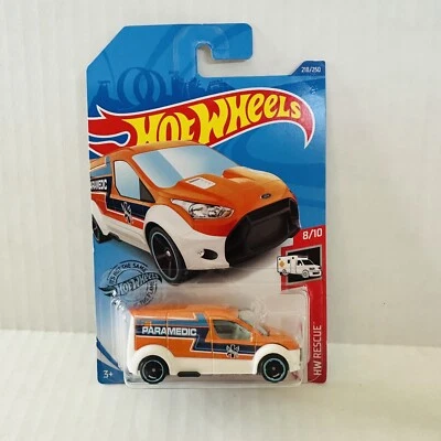 Ambulancia paramédica Hot Wheels Ford Transit Connect 218/250 HW Rescate 8/10 ¡NUEVA! Foto 1 de 4