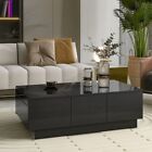 Coffee Table Extendable Sliding Table with 2 Drawers & 2 Large Storage Cabinet