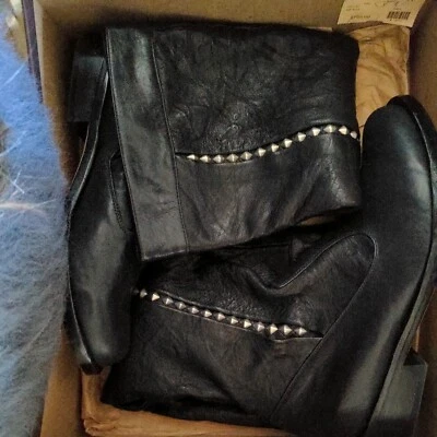 Calleen Cordero Black 'PALI' Leather Boots Sz 9 - Image 1 of 4