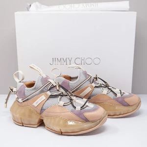 Jimmy Choo Diamond Trail Porcelain/Ballet Pink Sneakers Size 35 EU (5 US) - Picture 1 of 9