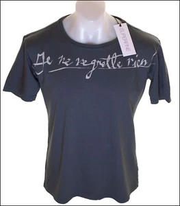New Men's Superfine Regrette Rien I Regret Nothing T Shirt Grey Made In Itay - Picture 1 of 2