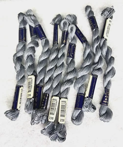 9 MINT Anchor Perle Pearl Cotton #235 Grey  Embroidery Floss Vintage Skein - Picture 1 of 3