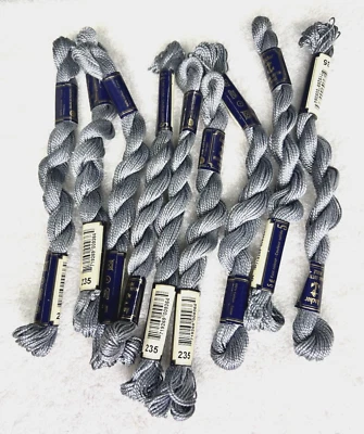 9 MINT Anchor Perle Pearl Cotton #235 Grey  Embroidery Floss Vintage Skein - Image 1 of 3
