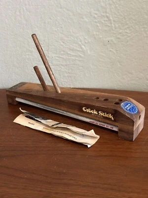 Cutlery World Crock Stick Knife and Scissor Sharpener | Wood Ceramic Vintage USA - Image 1 of 4