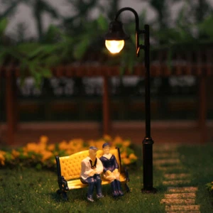 ZY35087YY 12pcs Model Train Platform Park Street Seat Bench Chair Settee 1:87 HO - Picture 1 of 5