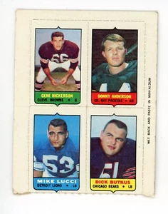 1969 Topps Mini 4-in one- DICK BUTKUS Mike Lucci Hickerson Bottom Border Gone - Picture 1 of 2