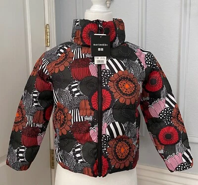 Uniqlo x Marimekko девочки свет теплый с подкладкой куртка оливковый - Изображение 1 из 4