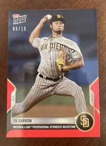 Yu Darvish 2022 MLB TOPPS NOW #829 - 3000 Strikeouts Padres RED Parallel /10🔥 - Picture 1 of 2