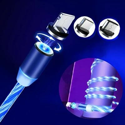 2.4A LED Flowing Light Fast charging Strong Magnetic Cable USB Data Cable - Image 1 of 4