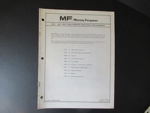Massey Ferguson MF 1450 1650 garden tractor service repair time schedule manual - Picture 1 of 3