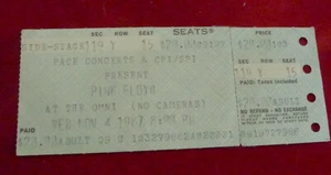 Vintage 1987 Pink Floyd Concert Tour Ticket Stub Omni Atlanta Nov 4 - Picture 1 of 4