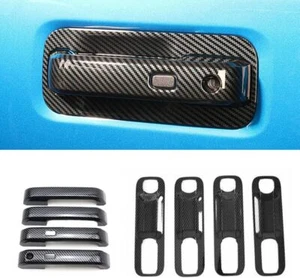 12PCS Exterior Side Door Bowl Handle Cover Trim Carbon Fiber For Ford F150 2015+ - Picture 1 of 15