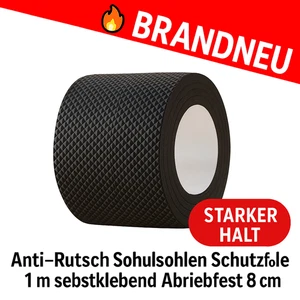 Anti Rutsch Schuhsohlen Schutzfolie 1 m selbstklebend Abriebfest leise 8 cm Brei - Picture 1 of 5