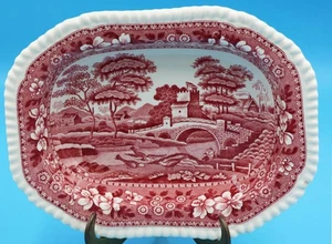 COPELAND SPODE - ROSA TURM - 9 1/2" OVALE/RECHTECKIGE OFFENE GEMÜSESCHALE - Bild 1 von 1