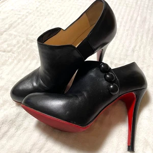 Christian Louboutin C'est Moi Botín Botas Cortas, Negro, Talla 37 (24cm), Italia - Imagen 1 de 17