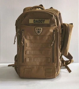 TBG Tactical Baby Gear Diaper Bag Backpack With Changing Pad And Pouch Khaki - Picture 1 of 18