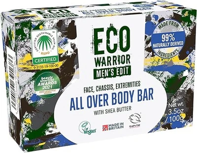 LITTLE SOAP COMPANY Eco Warrior Men's Edit All Over Body Soap Bar | Vegan, Natural, Cruelty-Free, Ec