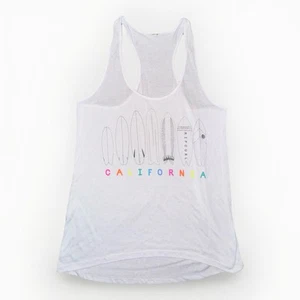Rip Curl Tank Top women’s Sz XL White Surf Boards California Neon - Picture 1 of 6