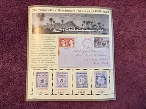 Scott #3694...37 Cent...Missionario Hawaiano... Foglio di 4 - Foto 1 di 2