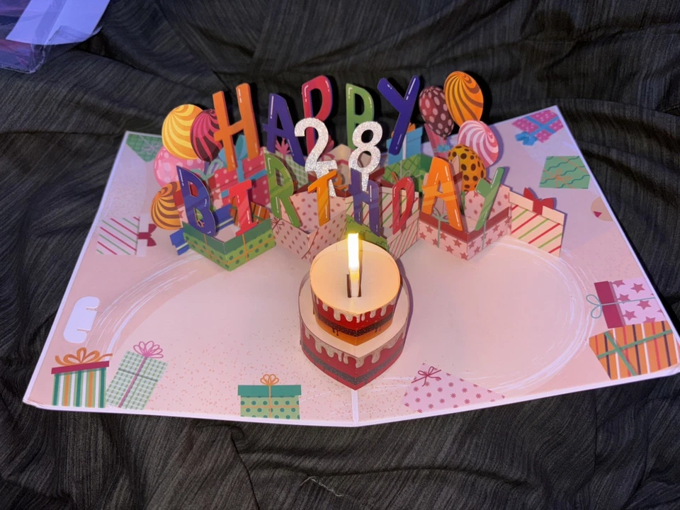 3D音乐生日弹出卡,可吹灯蜡烛带生日快乐音乐 — 第 1/4 张图片