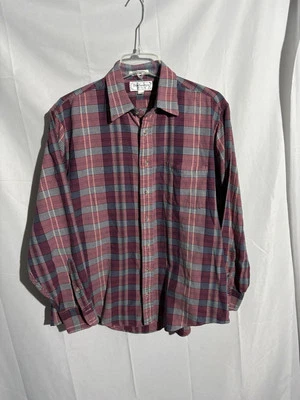 VTG Burberrys of London Sz L USA Made Pink Blue Plaid Dress Shirt MENS - Image 1 of 4
