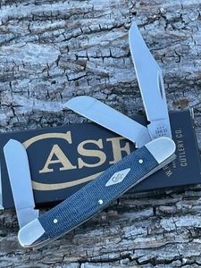 CASE XX *a 2024 BLUE DENIM CANVAS LAMINATE CASE DIAMOND SHIELD STOCKMAN KNIVES - Picture 1 of 5