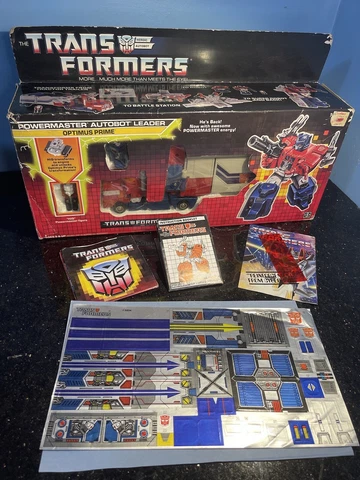 1987 Vintage Transformers G1 Powermaster Optimus Prime Paperwork Unused Stickers Cover