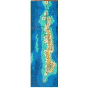Duck Key to Vaca Key, Florida Map | Wall Art Print on Real Wood - Picture 1 of 4
