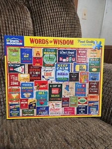 White Mountain Words Of Wisdom Puzzle Set 1000pcs Larger Pieces Complete Clean - Picture 1 of 14