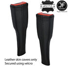 Black Stitch 2X Seat Belt Long Leather Covers Fits Vw T25 T3 Westfalia Camper
