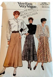 VINTAGE VERY EASY VERY VOGUE 9789 14-16-18 SKIRT PATTERN - Picture 1 of 7