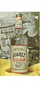 POSTCARD ADVERTISEMENT "80 PROOF JUAREZ TEQUILA" PRODUCT OF MEXICO - Picture 1 of 2