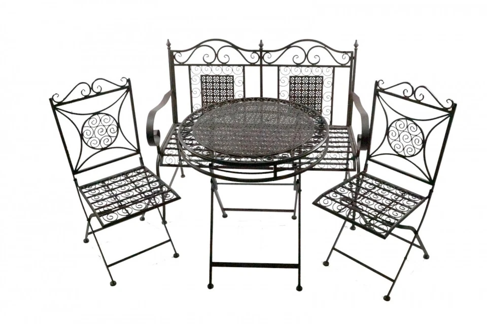 Sitzgarnitur Santos aus Metall klappbar 4-tlg. - Gartenmöbel Sitzgarnitur - Bild 1 von 1