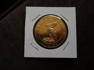 EG SCOUT BSA 1970 CONSEJO DE ÁREA DE NUEVA ORLEANS ¡MONEDA REDONDEADA DE MANO DE OBRA LA BOYPOWER!!! - Imagen 1 de 4
