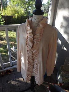 Chico's, Pink Cotton/Nylon/Cashmere Long Sleeve Cardigan, size 3/XL - Picture 1 of 4