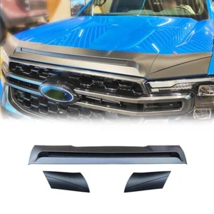 For Ford Ranger 2024-2025 Matte Black Hood Sand Guard Protection Cover Trim 3x - Picture 1 of 10