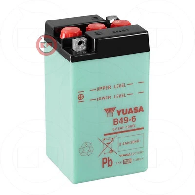 Batterie Yuasa Sans B49-6 6V/8Ah Pour Moto BMW R 25/2 250 1951-1952 Foto 1 de 4