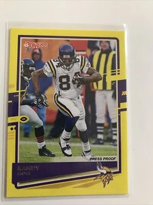 Panini Donruss 2020 Randy Moss amarillo a prueba de prensa SP Vikings - Imagen 1 de 2