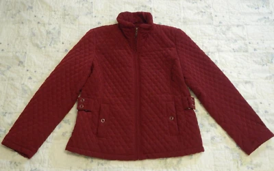 Giacca Gallery Company Quilted Full Zip Women’s  Dark Red Size L Jacket - Image 1 of 4