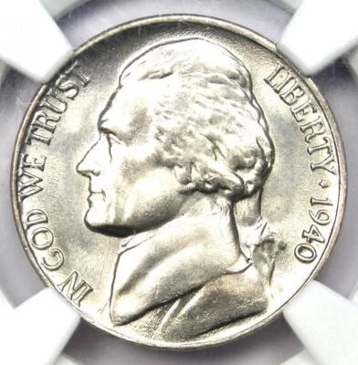 1940 Jefferson Nickel 5C - NGC MS68 5 FS - Top Pop 7/0 Coin - $4,150 Value! - Image 1 of 4