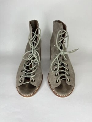 Jeffrey Campbell Cors Womens Peep-Toe Boots Ankle Lace Up Block Heel Size 7 - Image 1 of 4