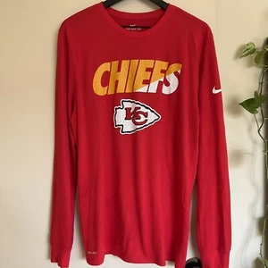 Nike Dri Fit Manga Larga NFL Kansas City Chiefs - Rojo - Ajuste Atlético - Grande - Imagen 1 de 6
