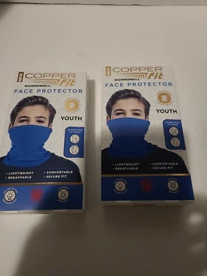 Copper Fit Guardwell Face Protector Youth Mask Blue New in Box 20$ Both. - Image 1 of 2