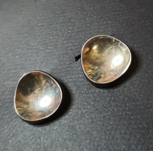 Vtg Knudsen .925 Sterling Silver clip earrings Denmark MCM Marked BENT K 22 - Picture 1 of 6