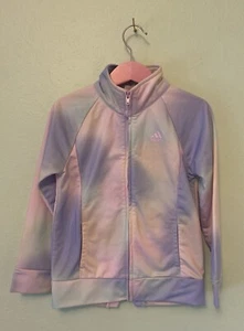 ADIDAS GIRLS TRACKSUIT RAINBOW TIE DYE JACKET BLACK PANTS SIZE 5 T EXCELLENT - Picture 1 of 7