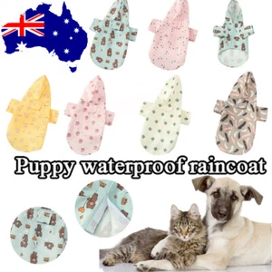 Puppy Waterproof Pet Dog Raincoat Short Sleeve Clothes Rain Coat Outdoor Hoodi и - Picture 1 of 28