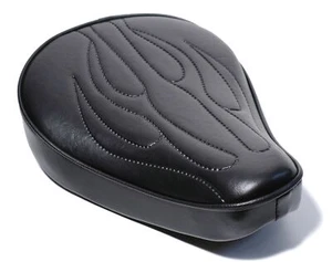 Flamed Solo Sitz Solositz für Harley Davidson Chopper Bobber Old School Flammen - Picture 1 of 4